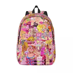 Niestandardowe drukowanie 3D Barbie Anime Plecaki płócienne dla dziewcząt Chłopcy Torby szkolne Mężczyźni Kobiety Bookbag Pasuje do 15-calowego laptopa