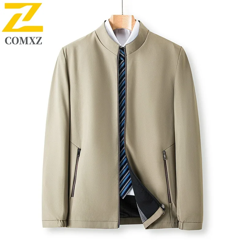 

COMXZ Мужская куртка 2025 Деловая повседневная многофункциональная куртка-тренч с воротником-стойкой ветрозащитная прочная осенняя новая верхняя одежда