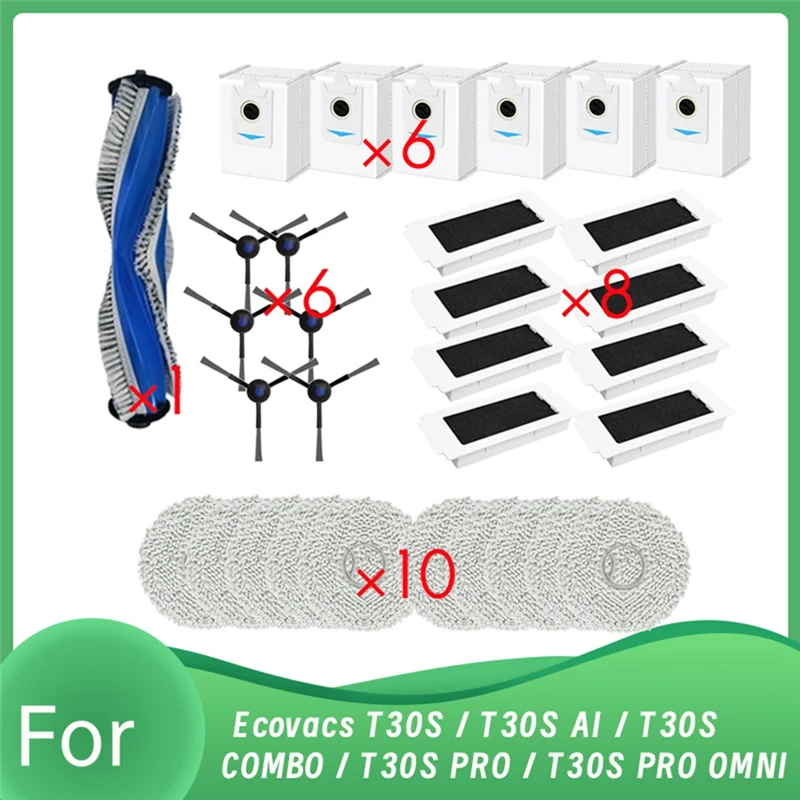 الترويج! 31 قطعة ل Ecovacs T30S / T30S AI / T30S كومبو / T30S PRO / T30S PRO أومني جهاز آلي لتنظيف الأتربة استبدال أجزاء