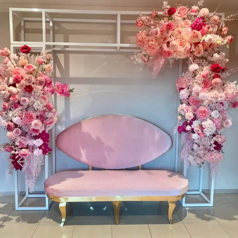 95 Inch Wedding Hall  Props Frame Decoration Flower Arch Floral Balloon Stand Anniversary Backdrops Wecome Sign Banner Shelf