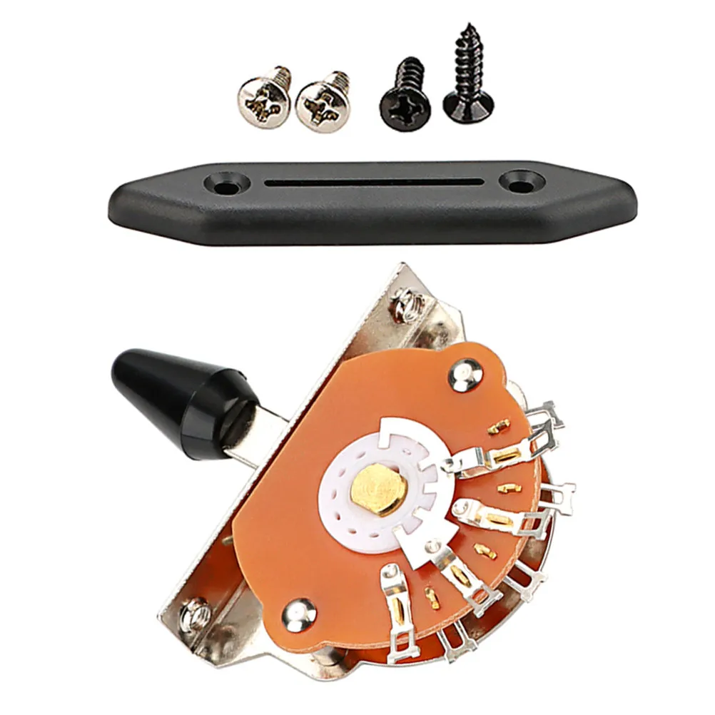 1Set Guitar Upgrade Accessories Alloy 5-Way Pickup Lever Switch Guard Plate Replacement Electric Guitar Component Stable