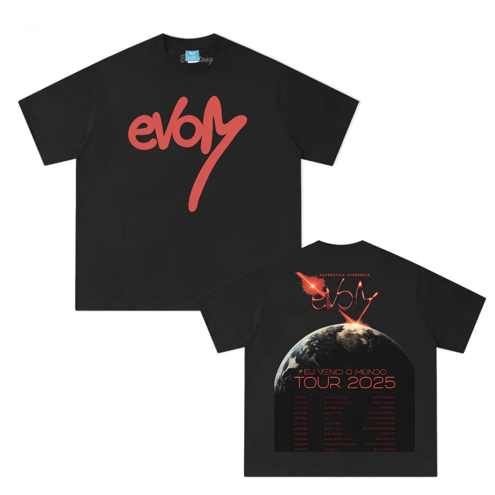 

Veigh-Eu Venci O Mundo Tour2025NEW TEE Summer High Quality Camisetas Female/Male Graphic Printing T-shirt Round Neck ropa mujer
