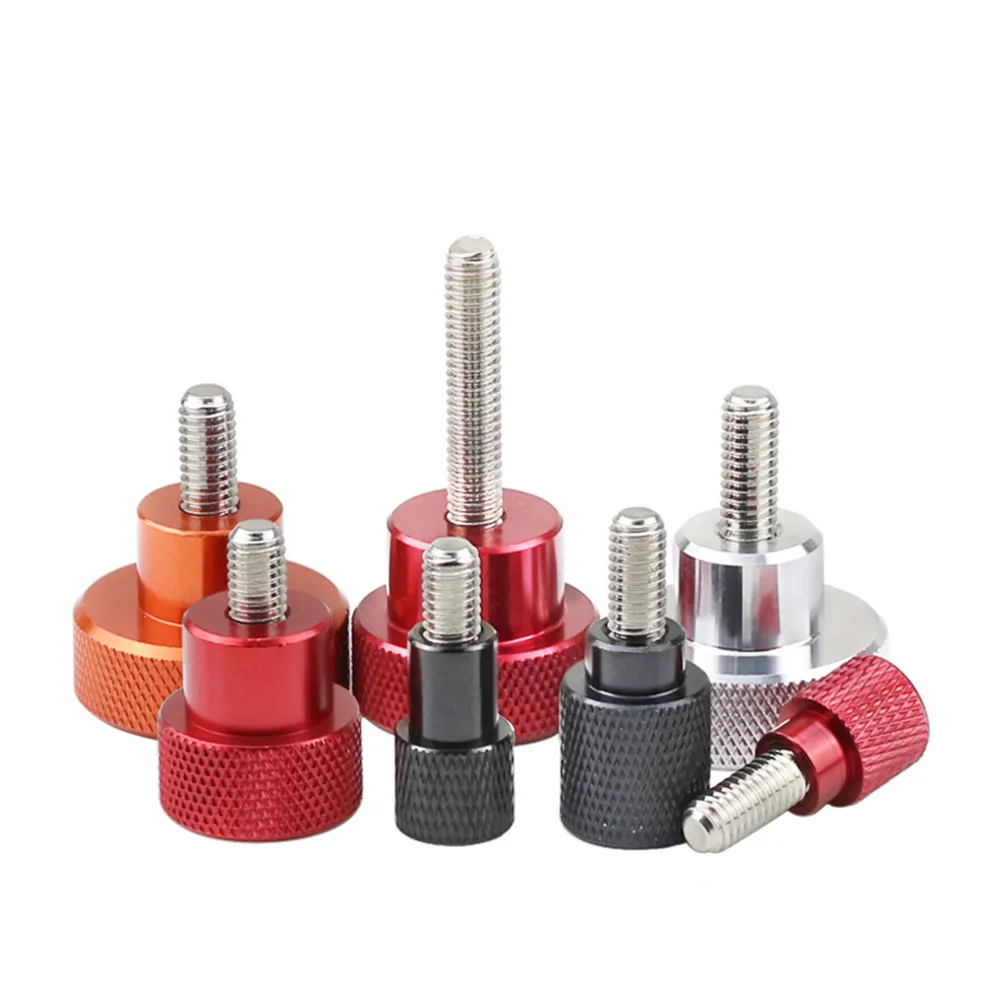 1pcs Aluminum Alloy Knurl High Step Head Hand Tighten Thumb Screw Lock Thumbscrew Adjust Stainless Steel Thread Adjusting Screw