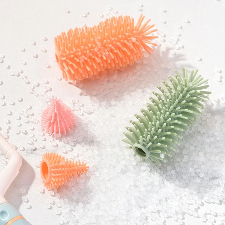 Feeding Milk Bottle Cleaning Brush Set Stand Holder Silicone Cup Brush Baby Bottle Brush