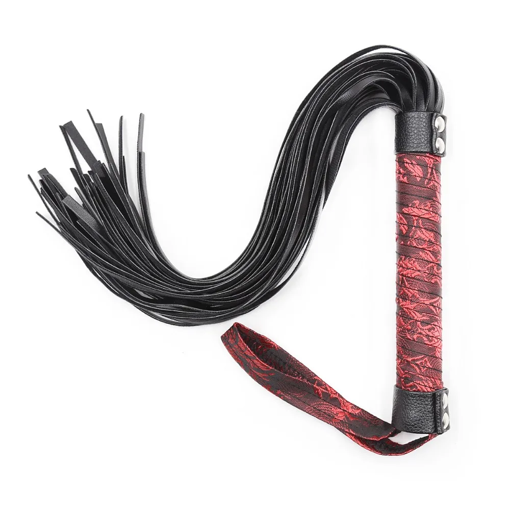 Red Handle Leather Flogger | BDSM Restraint Adult Toy