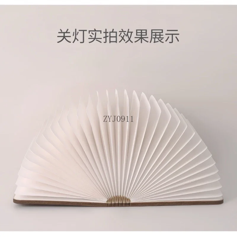 *LED Wooden Book Lamp Creative Folding Page Rechargeable Night Light Corporate Gift Bedside Atmosphere Table Lamp Book Lamp