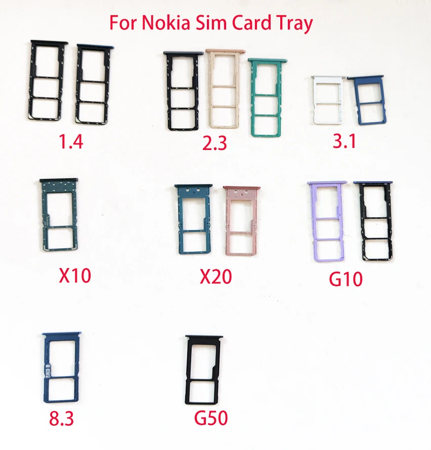 

Лоток для Sim-карты для Nokia 1,4 2,3 3,1 5 5,1 X5 7,1 Plus 8,3 X10 X20 G10