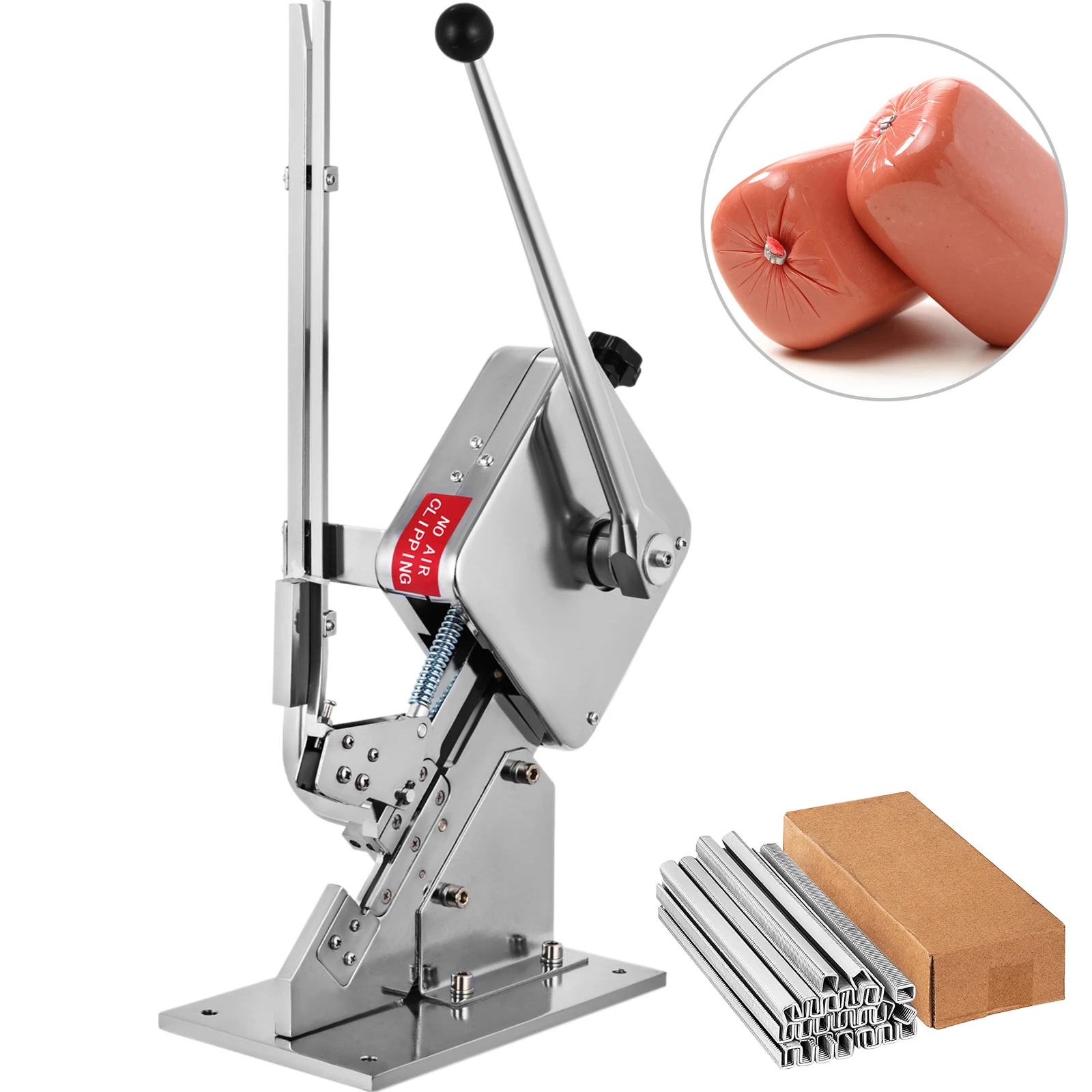 VEVOR U-shape Sausage Clipper Manual Plastic Bag Clipping Maker Strapping Machine for Supermarkets Bakeries Meat Packing Tools