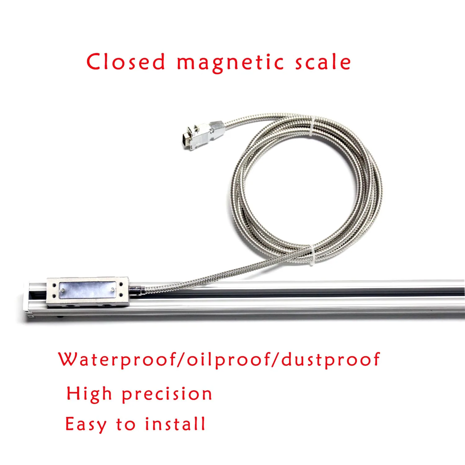 Closed Type Magnetic Scale Seal Magnet Sensor with Tape 0.005mm Resolution Dust Proof Ruler Encoder