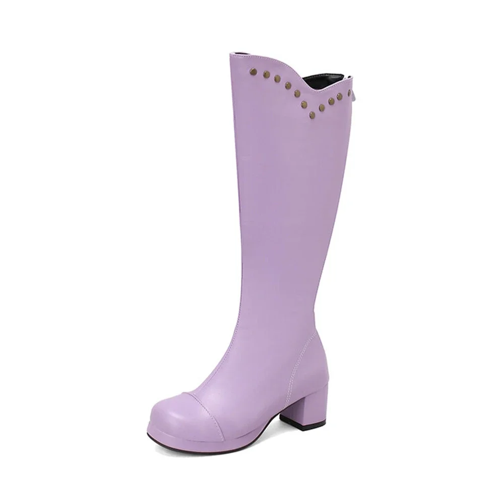 

Сапоги до колена Botas De Mujer, женские осенне-зимние высокие каблуки, модные универсальные вечерние платья, длинные сапоги на платформе, большой размер 48 689