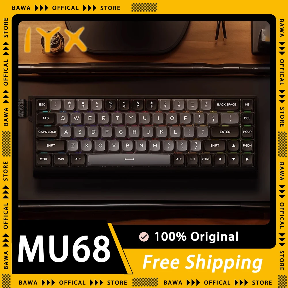 

IYX MU68 Mechanical Keyboard Magnetic Switch Wired Gaming Keyboard RGB Backlight Keyboard Hot Swap E-sports PC Gamer Accessories