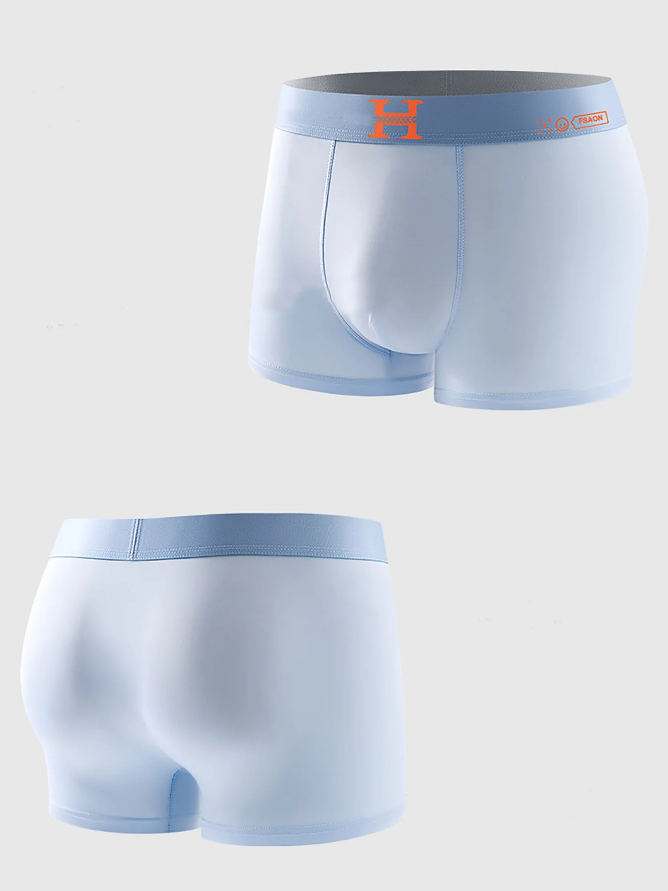 2 pieces of ice Silk men's underwear, breathable and elastic H label, available in multiple colors, a must-have for summer