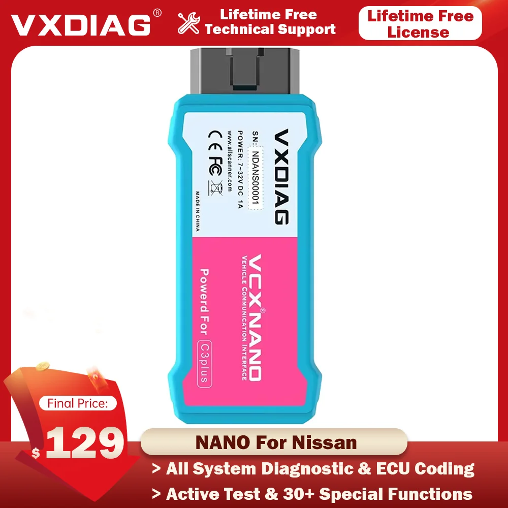 VXDIAG VCX NANO for NISSAN WiFi Version for Infiniti for GTR V226 Consult 3 Plus Diagnostic Supports Programming Free Shipping