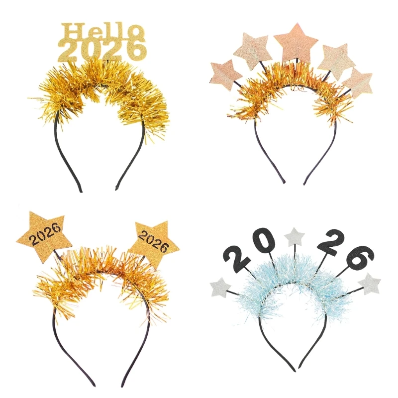 New Year Headbands for Women Men New Year Eve Hat Hairbands Hair Accessories
