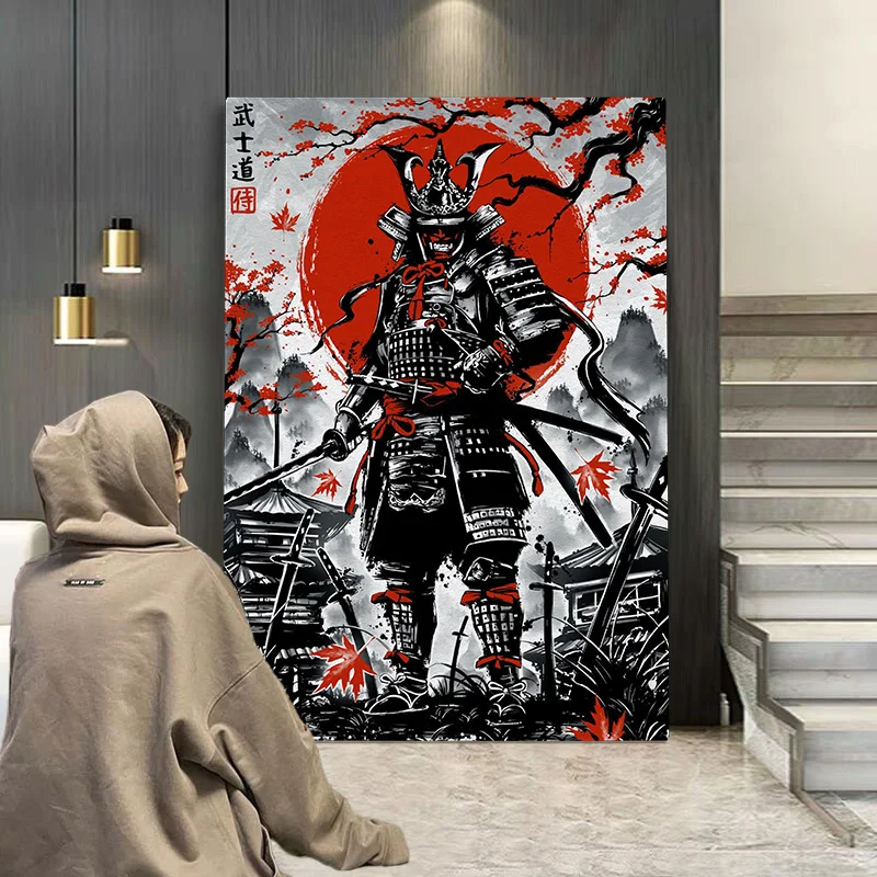 Japanese Ink Painting Duel Samurai Famous Quote Poster Aesthetic Travel Scenery Ronin Canvas Home For Wall Art Mural Room Decor