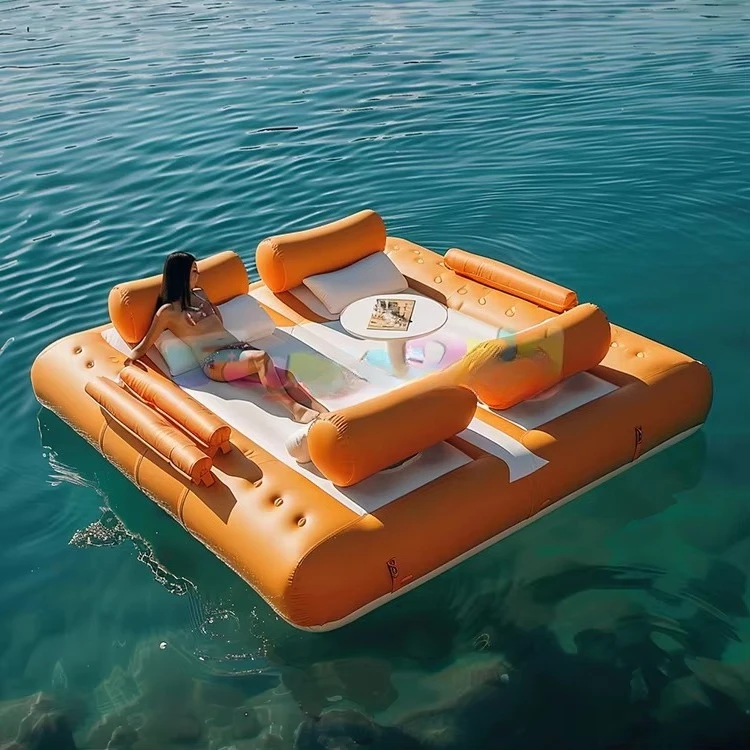 

Коммерческая надувная док-станция, козырек от солнца, палатка на платформе для отдыха на открытом воздухе, морской плавающий остров, док-станция для моторной лодки для активации воды на заказ