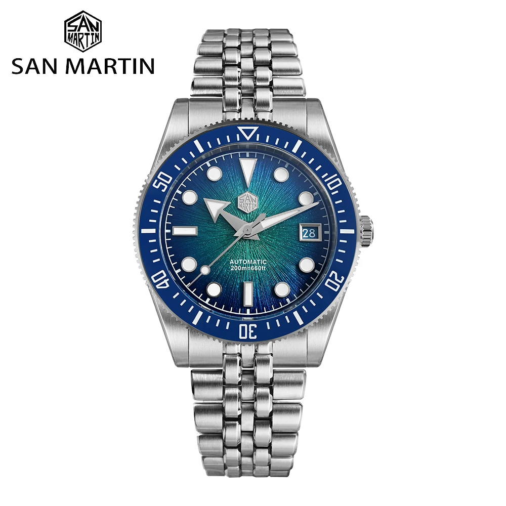 San Martin 37.5-40mm Original Design Luxury Couple Watch Miyota 9015 Automatic Mechanical Men Diver Watches Waterproof SN0148
