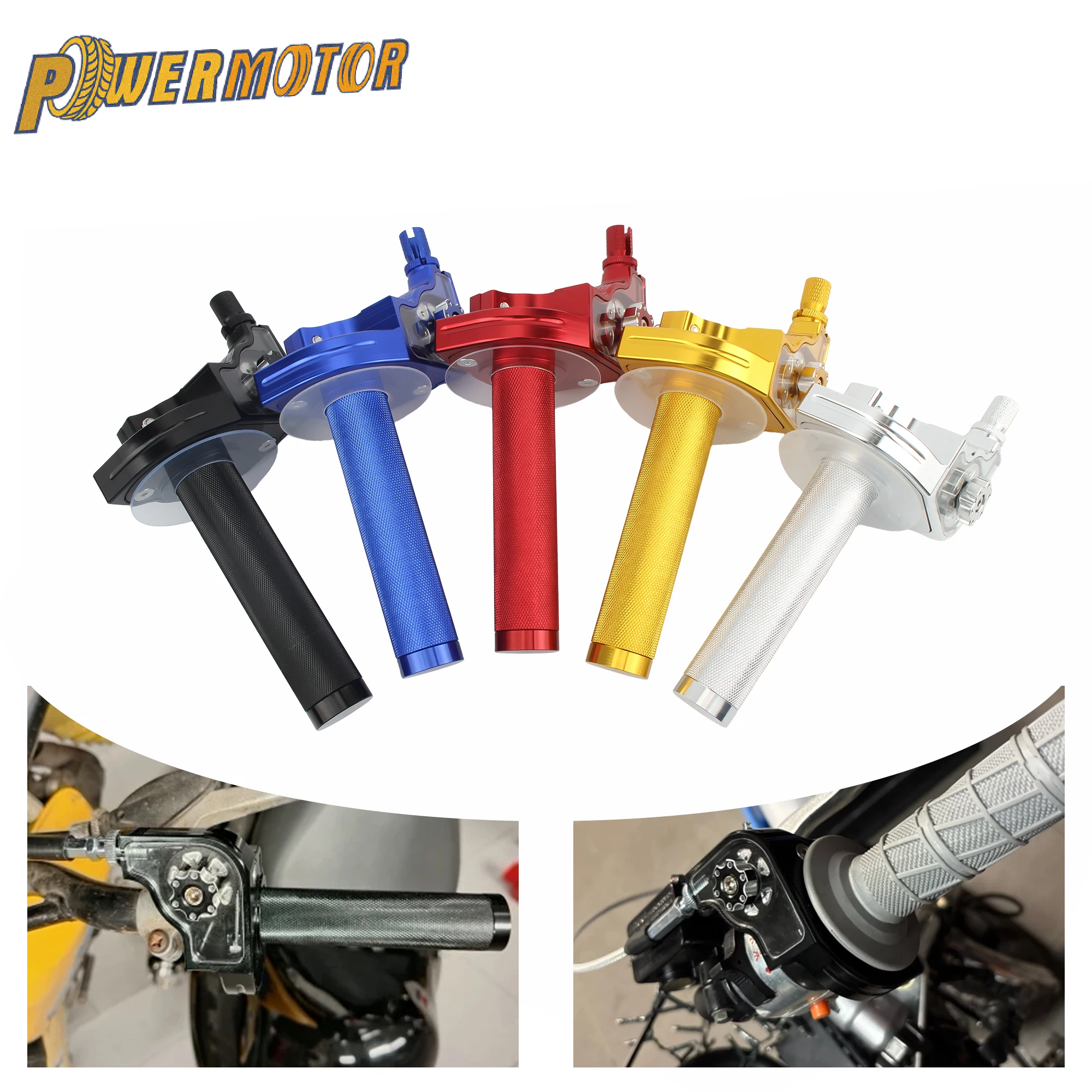 Universal 22mm Motorrad Griff Grip CNC Aluminium Griff Gasgriff Für Motocross Moped Roller Fahrrad 50 110 125 250cc enduro