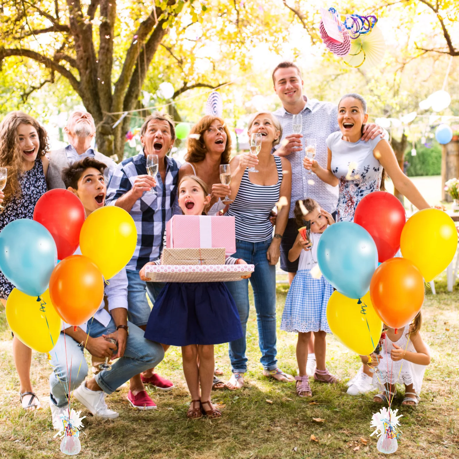 

12Pcs Party Balloon Weights Blocks Reusable Helium Pendants Aluminum Foil Latex Balloons Decorations Special Events