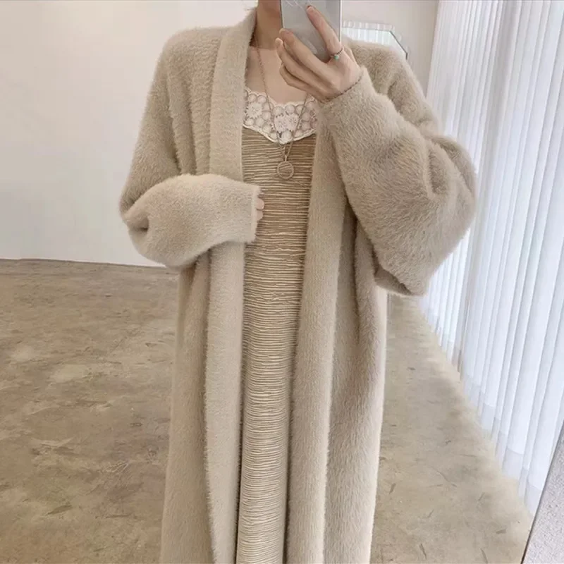 Spring Y2k Cardigans Knit Sweater Women 2023 Autumn E-girl Loose Soft Coat Black White Pink Long Knitted Jacket Cardigan Sweater