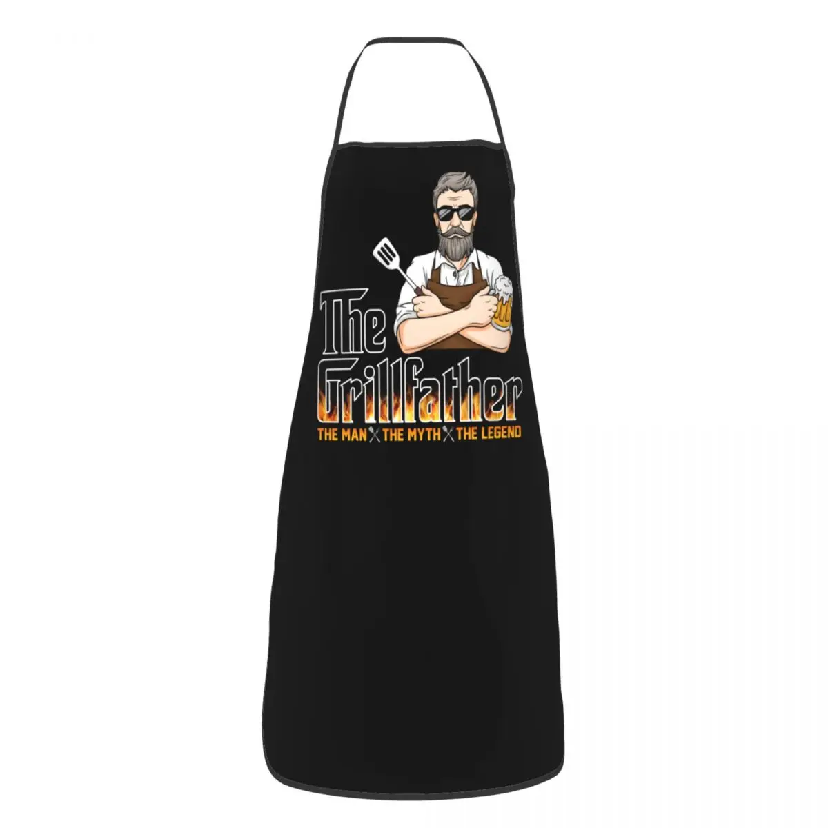 Custom Funny The Real Master Grillfather Bib Aprons Women Men Unisex Kitchen Chef Tablier Cuisine for Cooking Baking Gardening