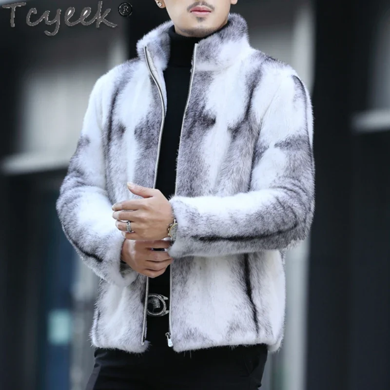 

Tcyeek Men's High Quality Winter Coat Whole Mink Fur Coat Men Clothes Warm Short Fashion Male Fur Jackets Jaqueta Masculina Lq