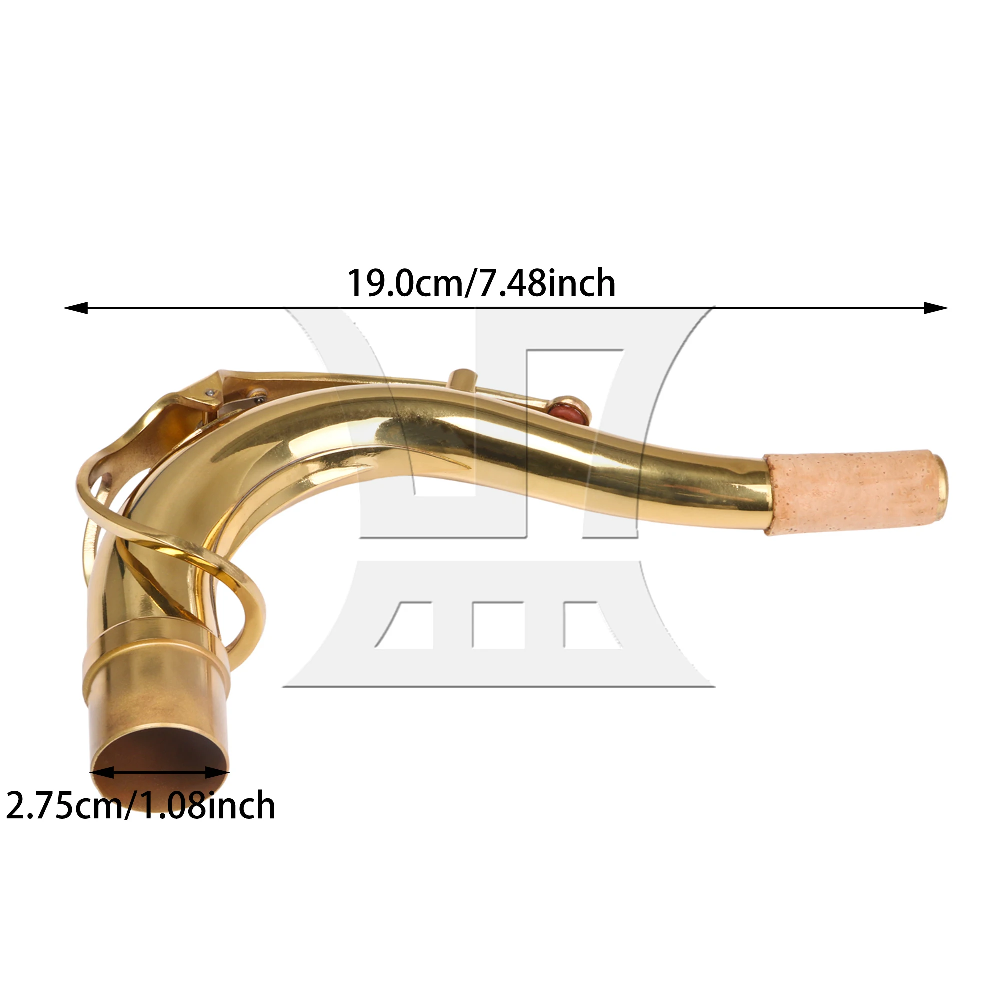 Yibuy Golden 27mm Port Copper Alto Saxophone Elbow Bend Neck لملحقات ألتو ساكسفون حزمة من 5 قطع