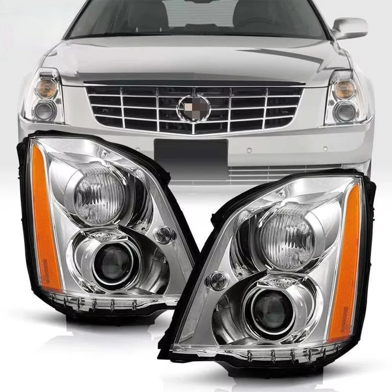 

2 шт. светодиодные фары DRL для Cadillac DTS 2006-2011 годов, черные прозрачные линзы, передняя фара GM2503275 20861481