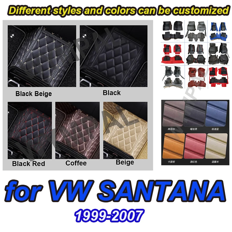 

РОСКОШНЫЕ автомобильные коврики для VW SANTANA 1999 2000 2001 2002 2003 2004 2005 2006 2007 пользовательские автоматические подушечки для ног аксессуары для интерьера
