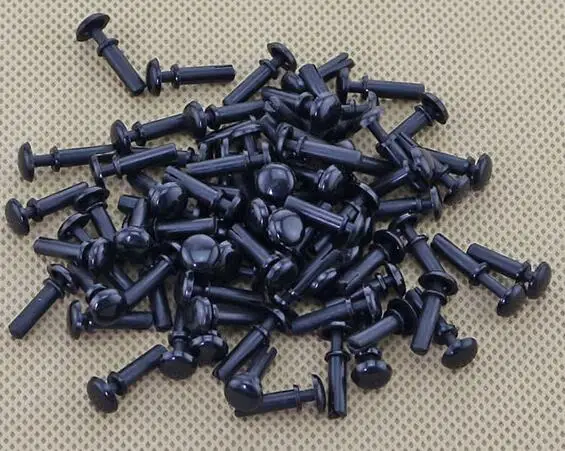 100pcs R2642 2.7mm Diameter Hole White Black Nylon Plastic Insulating Fastener Retainer Cover PC Board Clip R Type Push Rivet