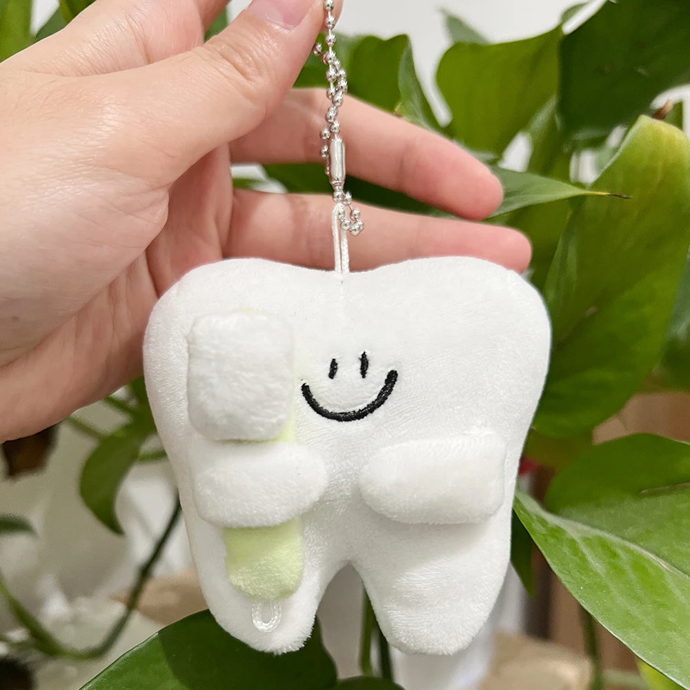 

Cute Toothbrush Teeth Shape Pendant Key Bag Dentistry Hanging Decoration For Kids Brushing Learning Stuffed Dentist Clinic Gift