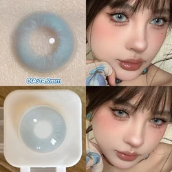 OVOLOOK-2pcs Beauty Pupils Natural Blue Lens Prescription Colored Contact Lenses for Eyes Myopia Eye Color Lenses Violet Lenses