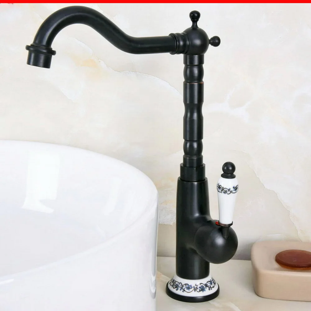 

Oil Rubbed Bronze bathroom basin faucet Moden style single hole basin faucet hot and cold water tap znf651