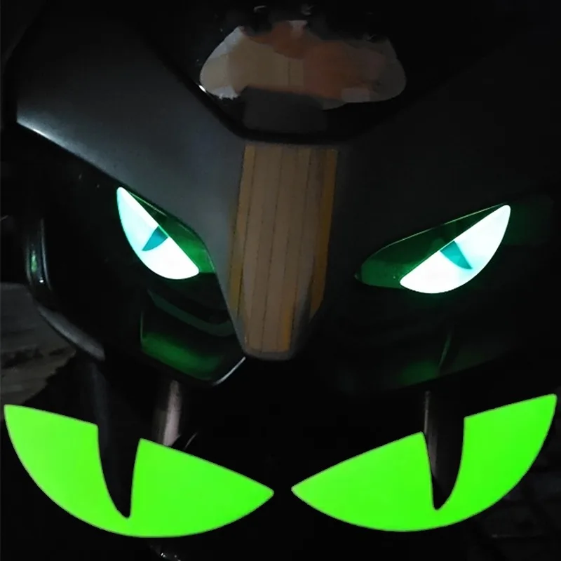 

Car Reflective Sticker Luminous Devil Eye Decal Stereo Monster Eye Safety Warning for Motorcycle Helmet Bike Night Riding Decals