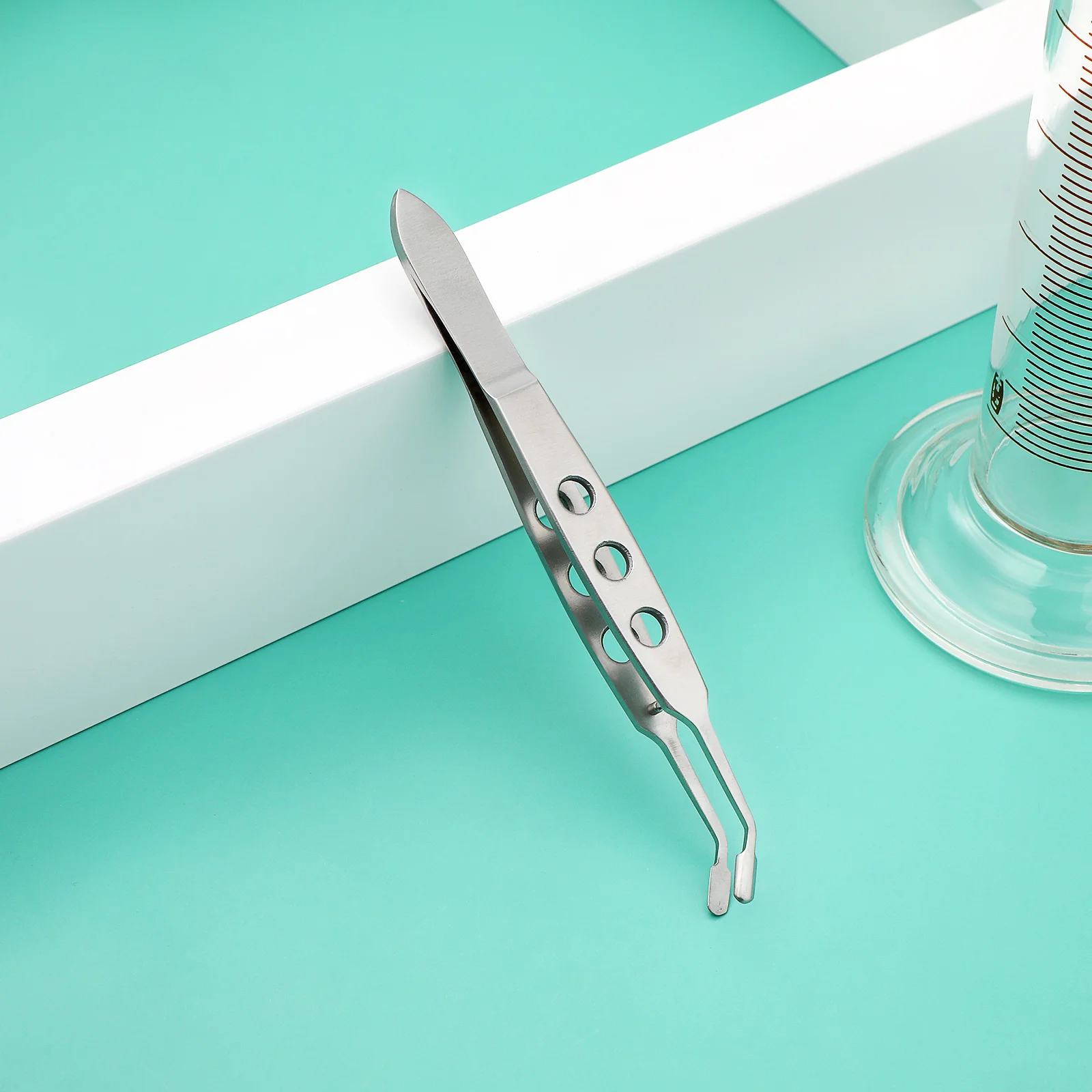 Eyelid Massage Tweezers Stainless Steel Meibomian Gland Expressor Tool Non-Slip Handle Flat Tweezer