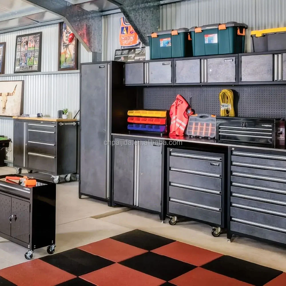 

Combined Modular Garage Storage Cabinet Cold Rolled Steel Heavy Duty Workstation Integrated Drawer Storage SystemATV&UTV