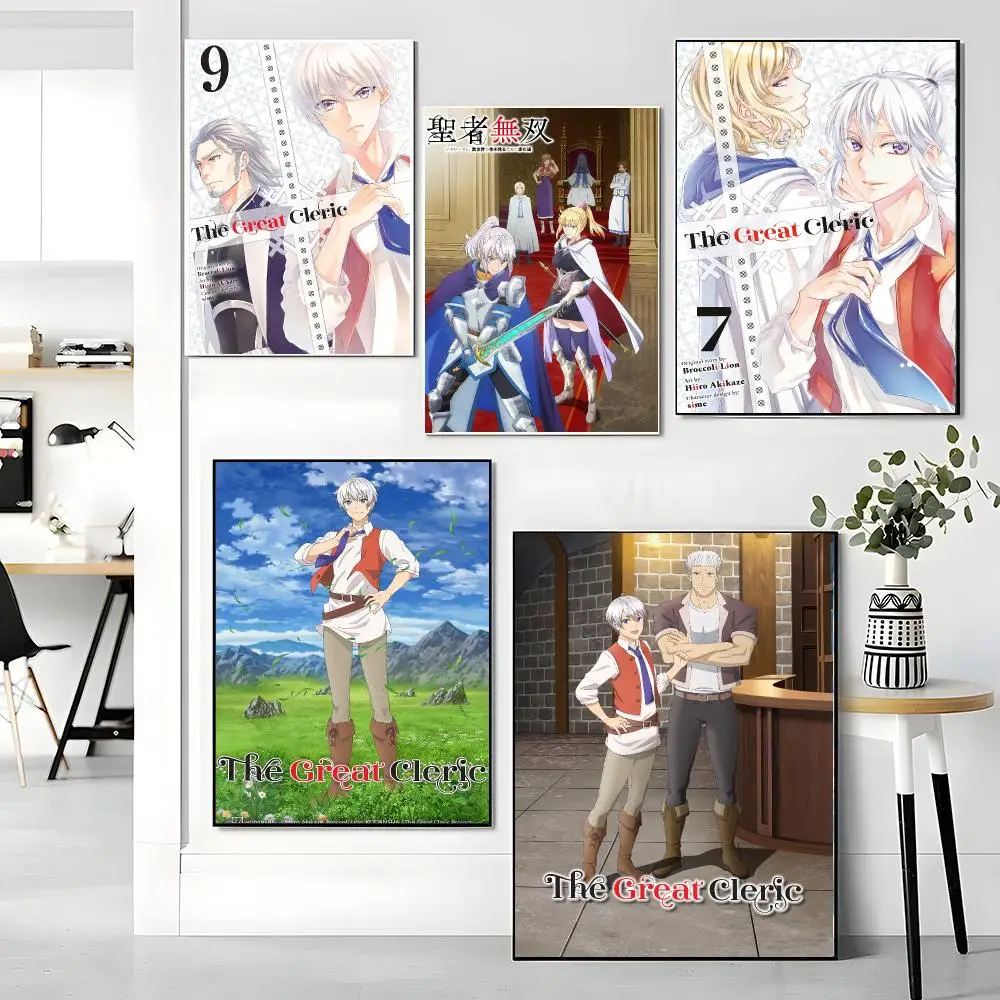 anime T-The Great Cleric-C Painting Calligraphy Boho Botanical Decor for Living Room Elegant Home Style