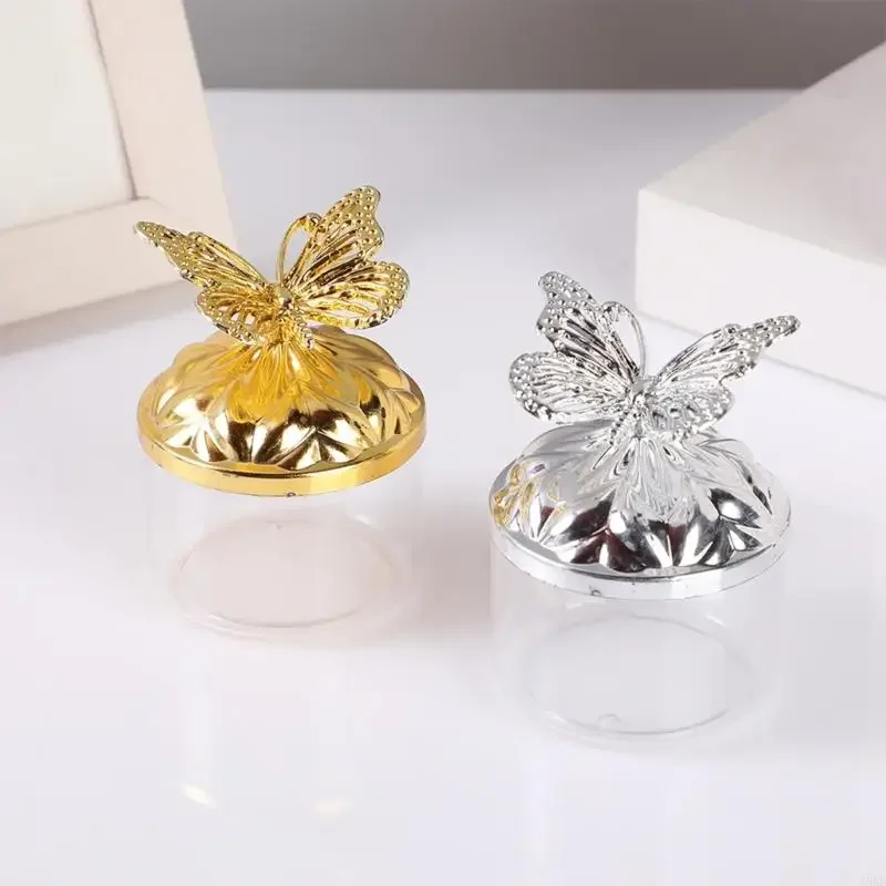 Kristall -Plastik -Süßigkeiten -Container Gold Silber Schmetterlinge für Event Tabletop Dekoration