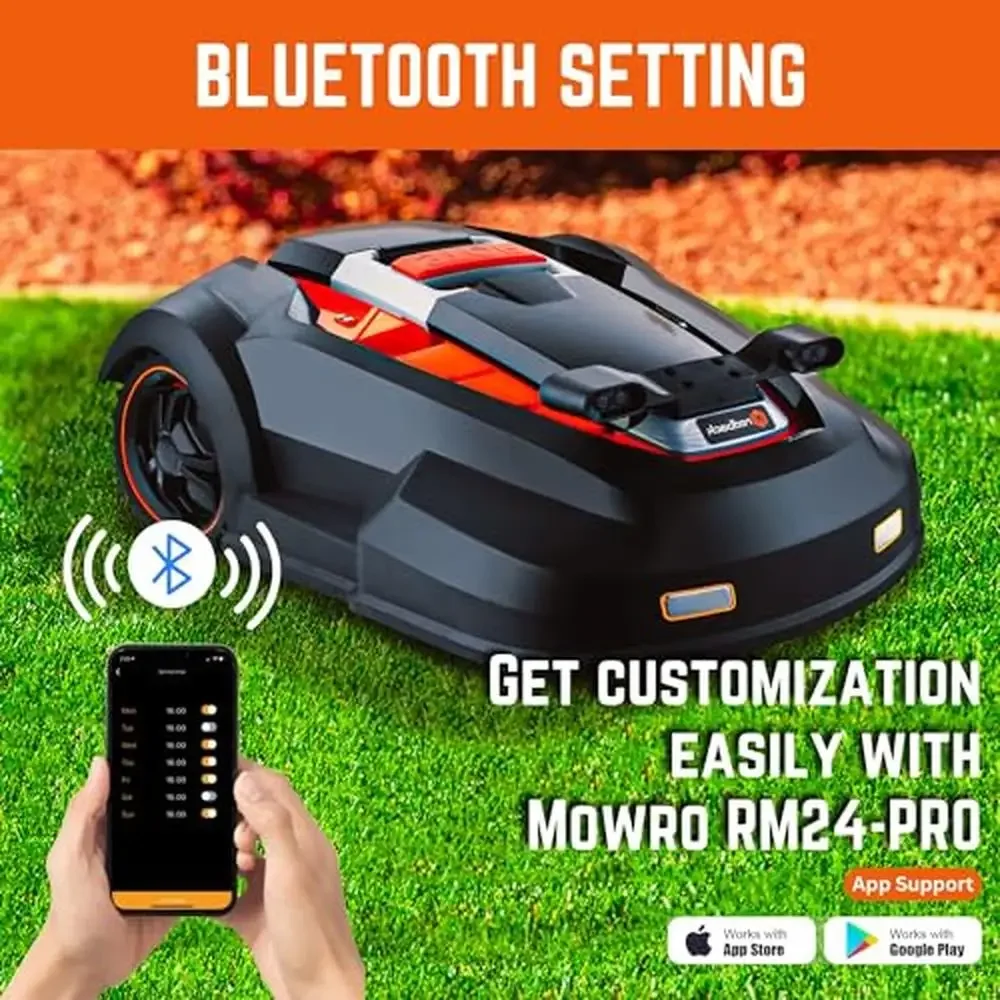 Ultrasonic Sensor Robot Lawn Mower Metal Plate Bluetooth App Control Kit Included