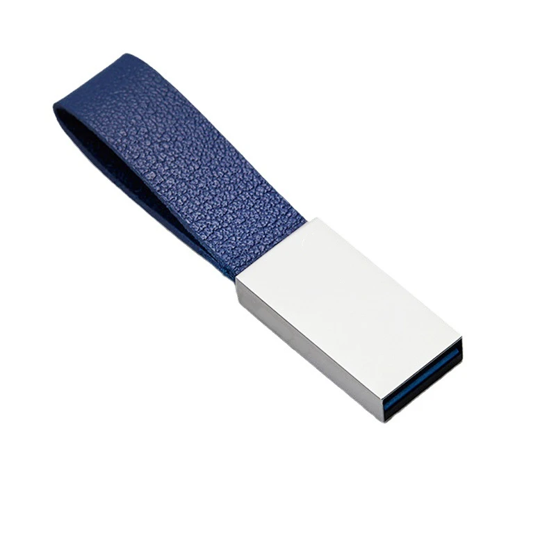 Chiavetta USB 2.0 in pelle metallo argento con incisione laser personalizzata gratuita 4 GB 8 GB 16 GB 32 GB 64 GB 128 GB