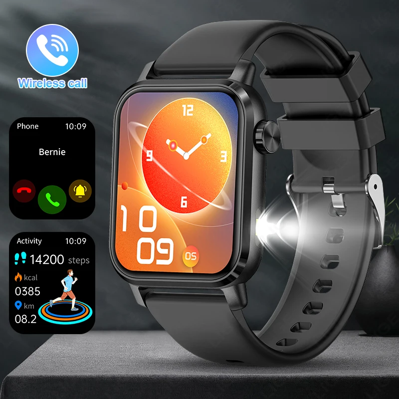 

LIGE Smart Watch 1.85 Inch HD Screen Wireless Call Waterproof Blood Oxygen Monitoring Music Control Smart watches Android lOS