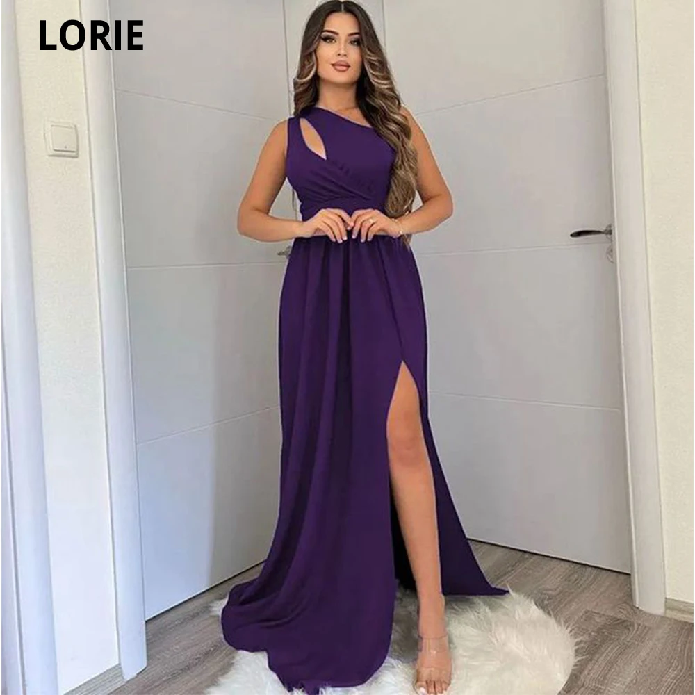 

LORIE One Shoulder Mermaid Evening Dresses 2022 Chiffon Side Split Dubai Formal Club Party Gowns Prom Dress Vestidos De Fiesta