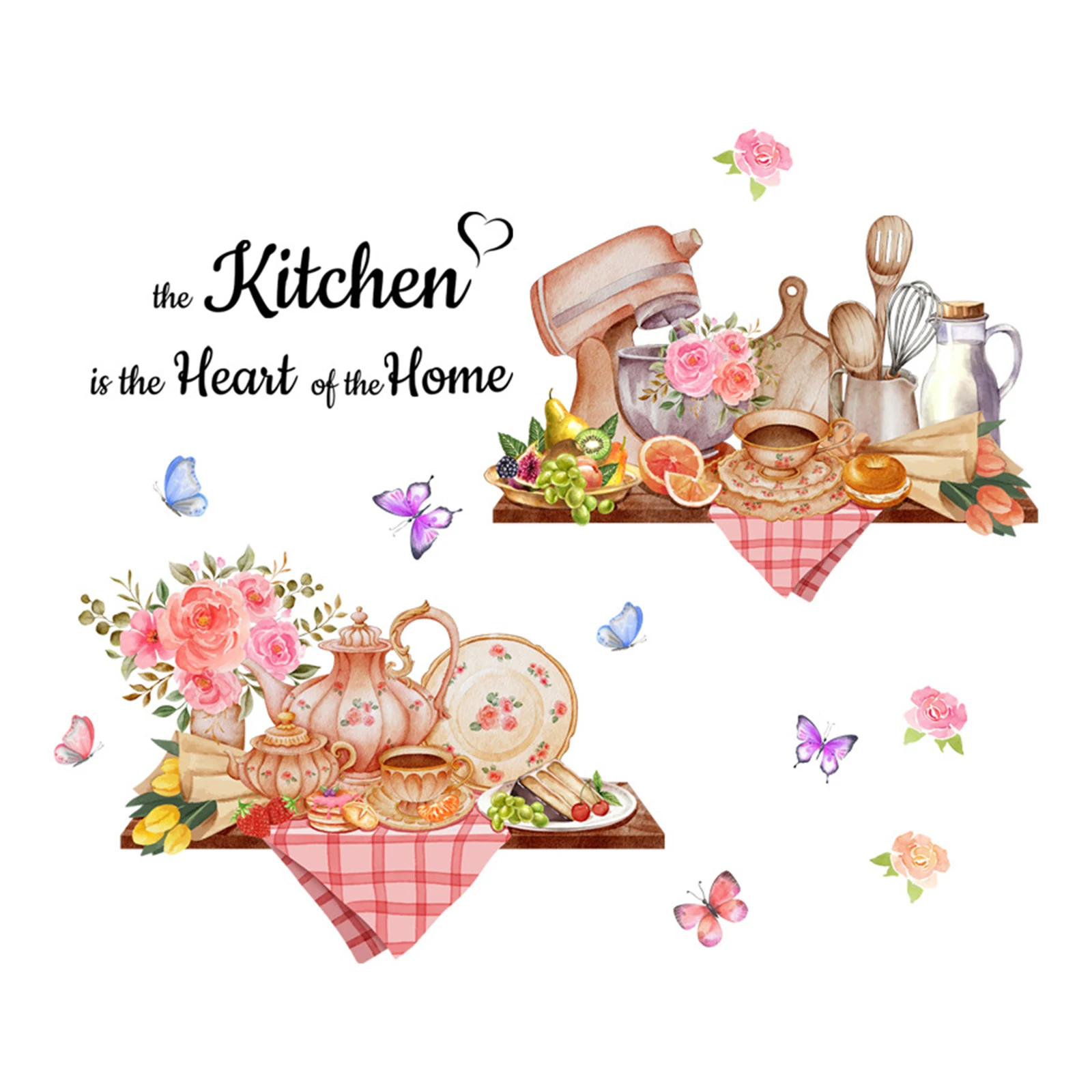 Functional Food Prep Themed Wall Stickers for Enhancing Visual Appeal of Kitchens Bedrooms Living Rooms and Workspaces