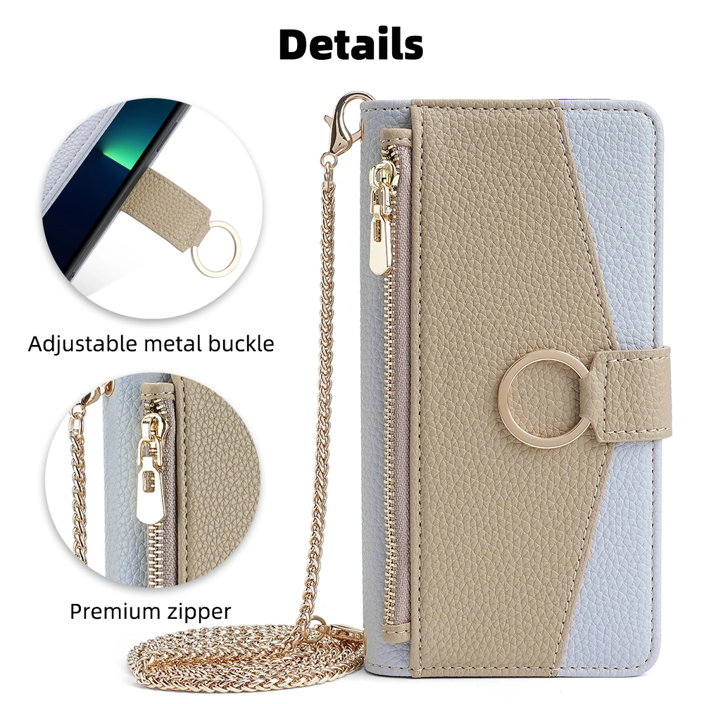 Wallet Crossbody Lanyard Leather Phone Case Suitable for Google Pixel 5 Pixel 4 3A 4 XL 4A 5G 6 6A 7 7A