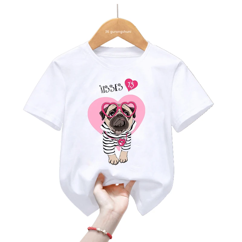 

Cute Kids Clothes Pug Love Dog Animal Print Tshirt Girls/Boys Everyday I Love You More T Shirt Harajuku Shirt Summer T-Shirt