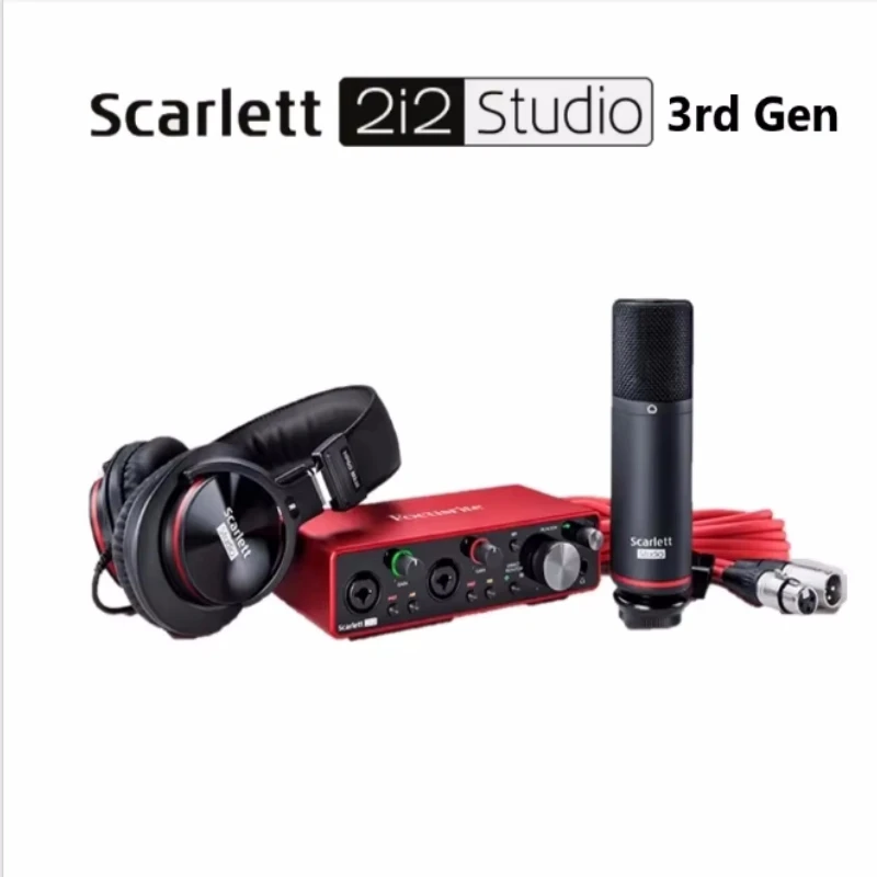 New Focusrite scarlett 2i2 studio set 3rd Gen 2i2 audio interface+ MKIII condenser microphone+HP60 MKIII headset