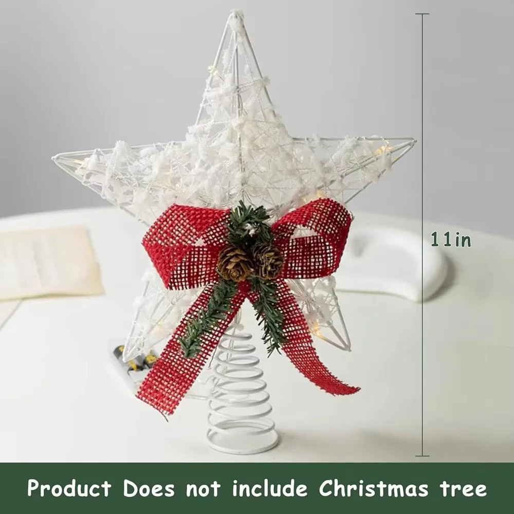 LED Christmas Tree Star Light Topper Battery Operated Treetop Decoration Hanging Xmas Decoration Ornament Topper Christmas Star