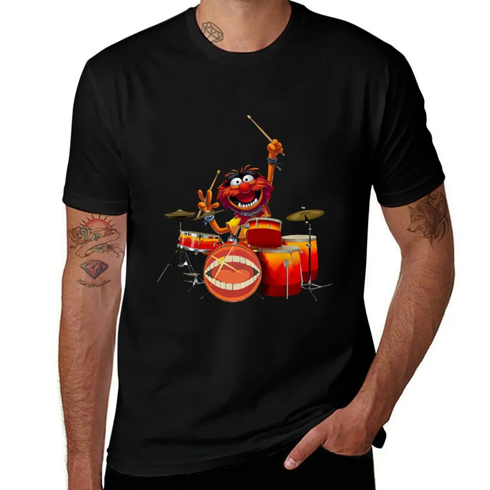

Nicehe Muppet Playing Drum for Ludwig t Shirt Gift te Vintage, T-Shirt t shirts for man slim fit man t shirts cotton