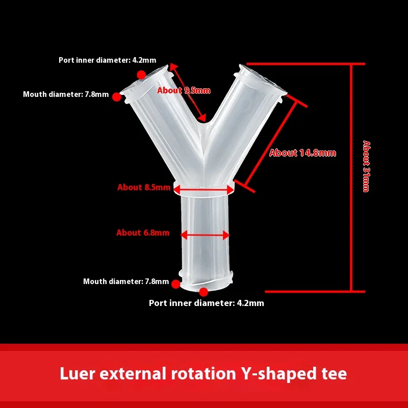 PP Ruhr external rotary straight-through external thread L-shaped curved through T-shaped three-way Ruhr experimental adapter