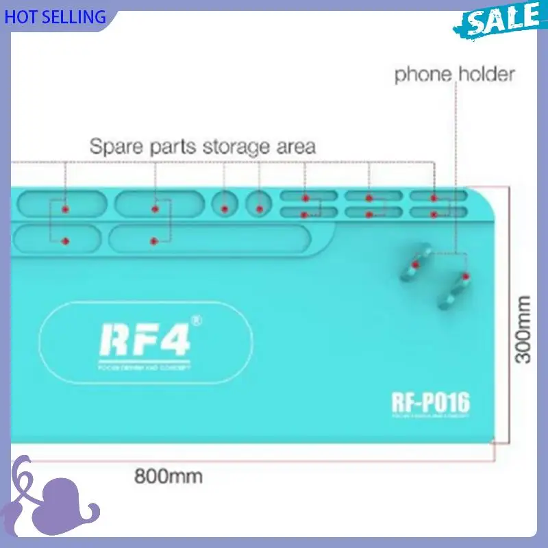 

ABVB-Mobile Phone Fixed Holder Included RF4 RF-PO16 Heat Insulation Silicone Pad Desk Mat Featuring Screwdriver Storage Box Func